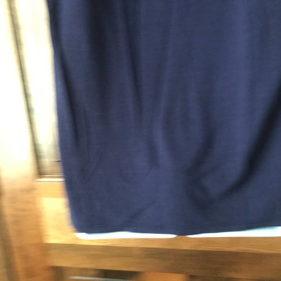 Vince Camuto Navy w/Ivory Geometric Sleeveless Pullover Top Petite Medium - Picture 10 of 12